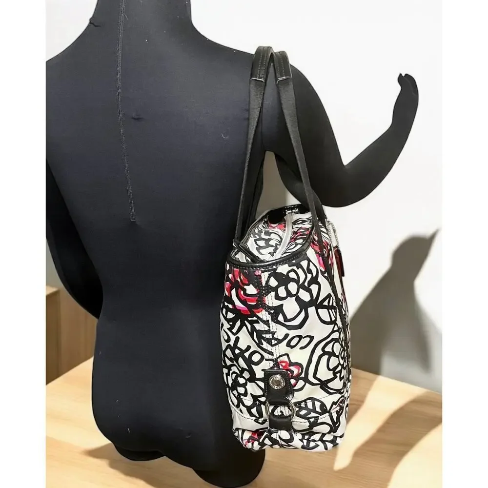Coach F16583 Poppy Daisy Floral Graffiti Tote Bag